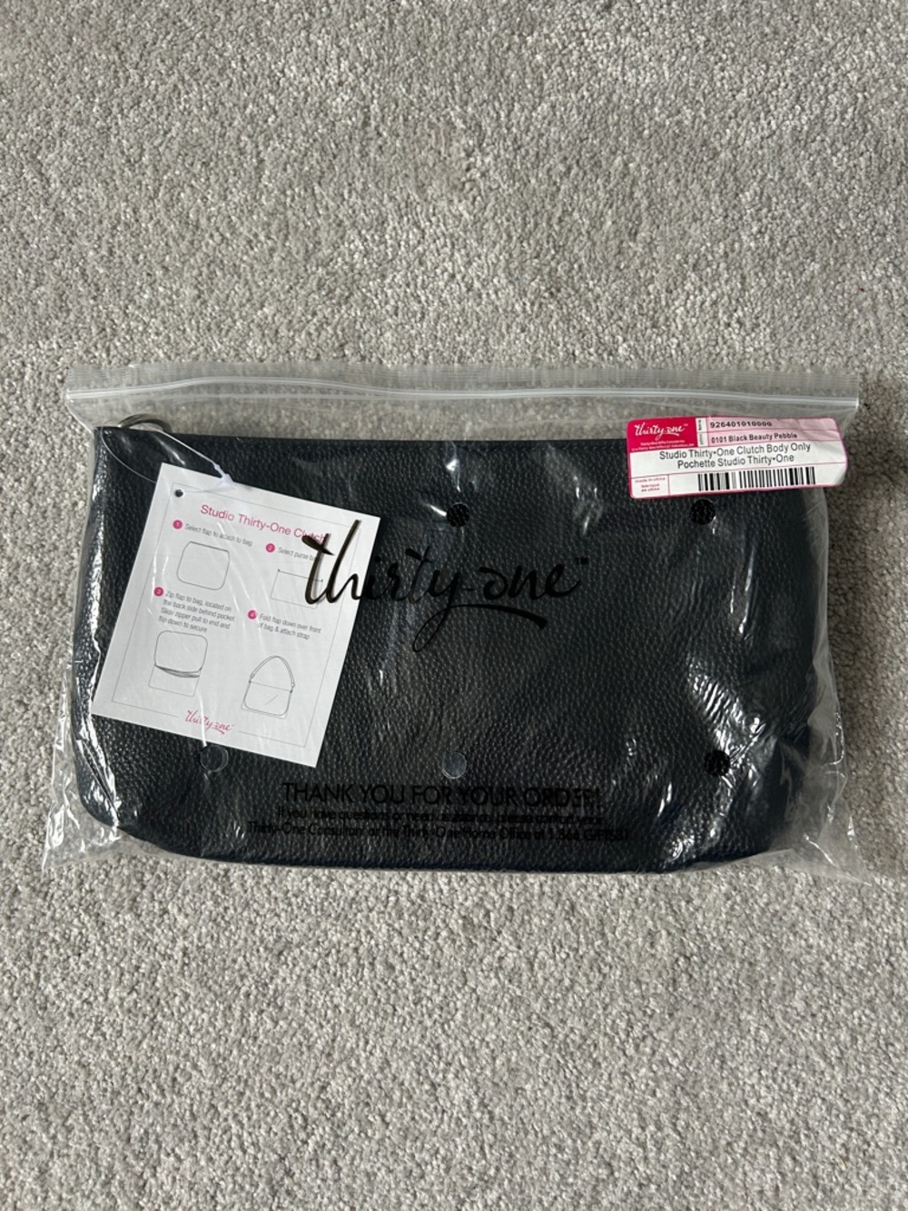 🔥🆕🔥 Thirty-One Studio 31 Clutch Body Only - Black Beauty Pebble